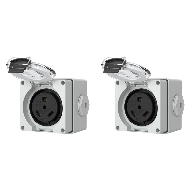 Outdoor Power Receptacle - B62B-2X 30Amp Power Outlet Box,125Volt NEMA