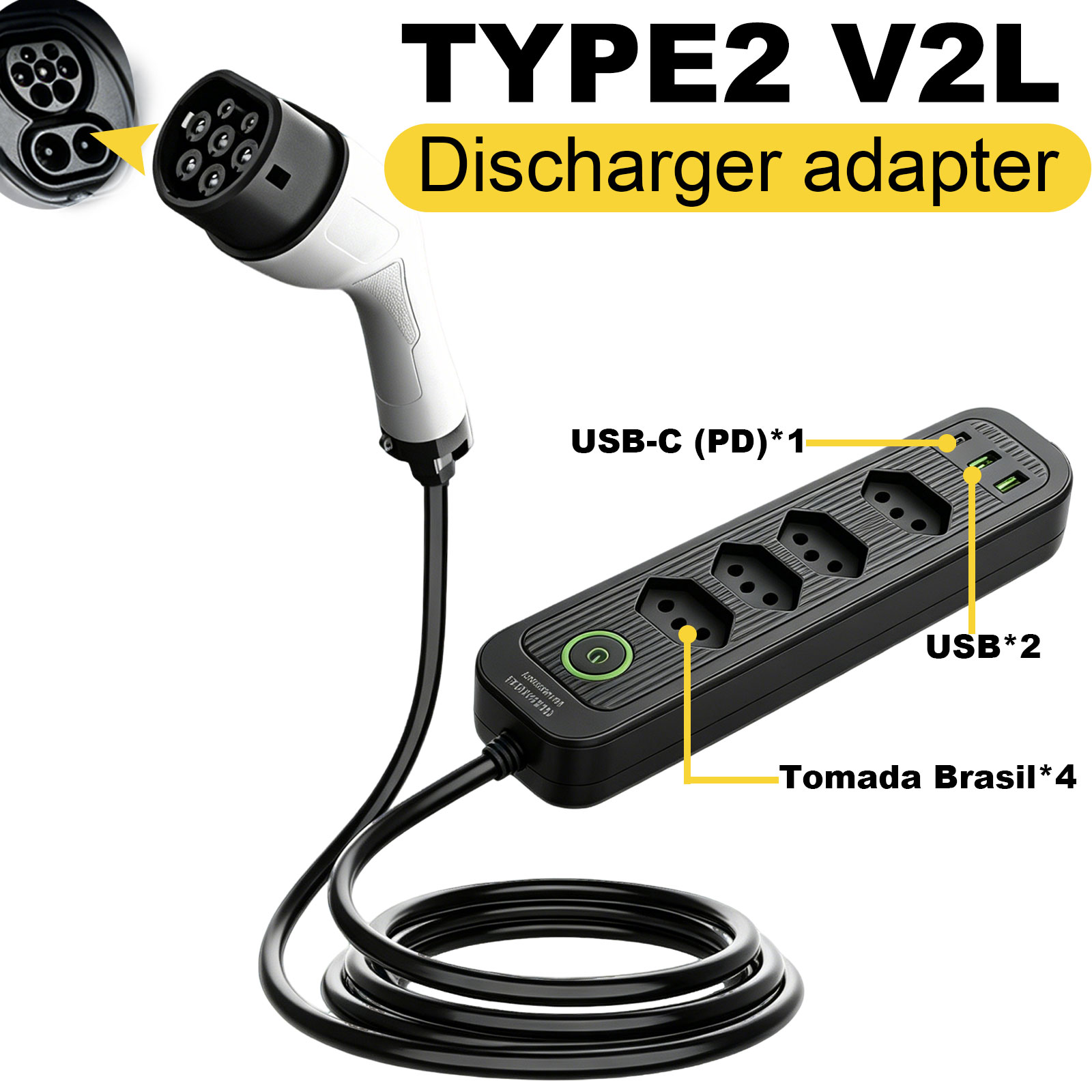 Type2 V2L Discharge Adapter 16 - Outdoor Power Solutions recension och pris