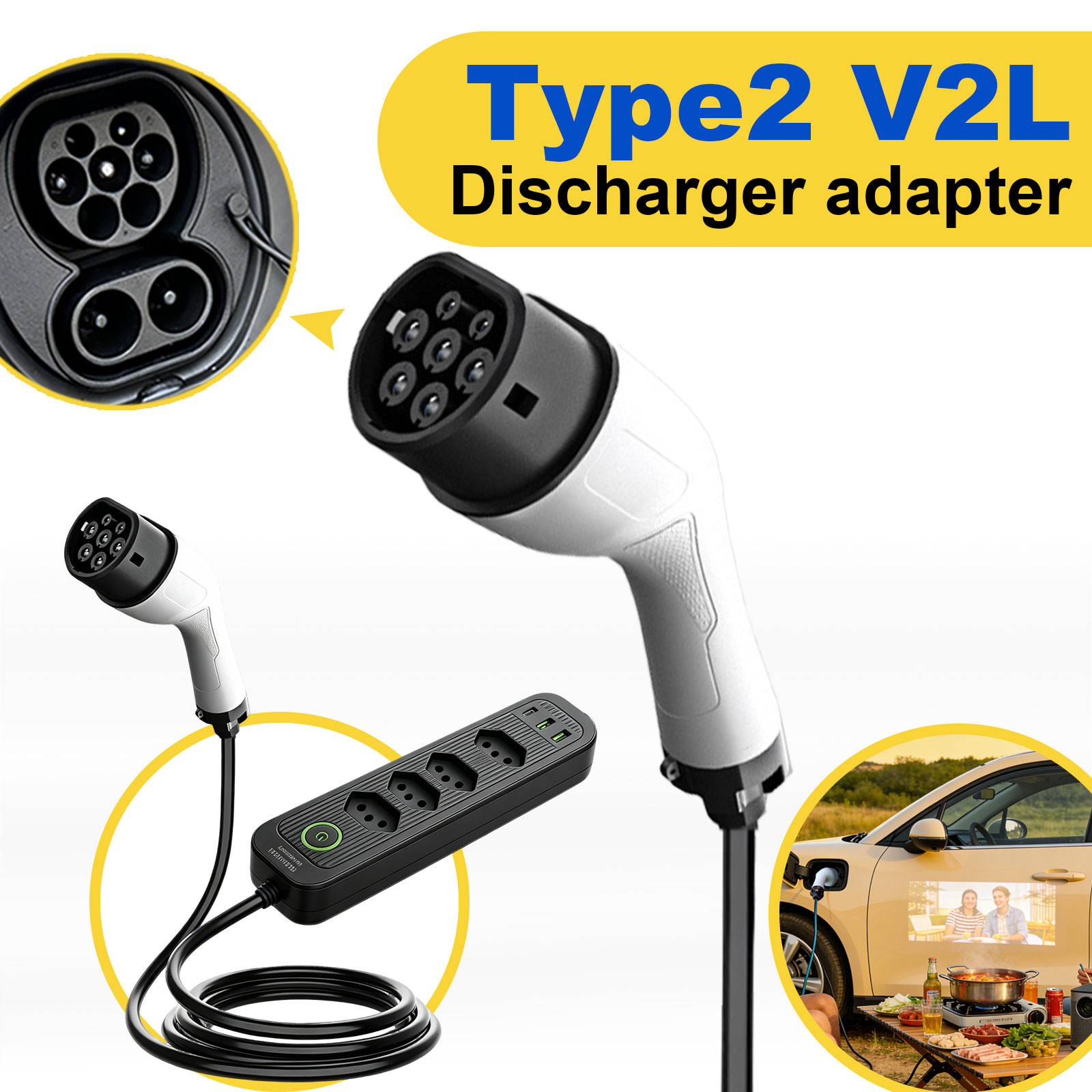 Type2 V2L Discharge Adapter 16 - Outdoor Power Solutions recension och pris